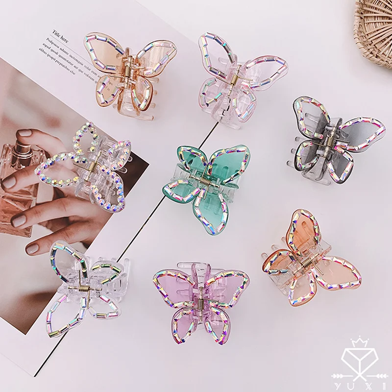 

Summer Transparent Butterfly Grabs Hair Clip For Women Sweet Accessories Butterfly Clip Female Hairpin Sweet