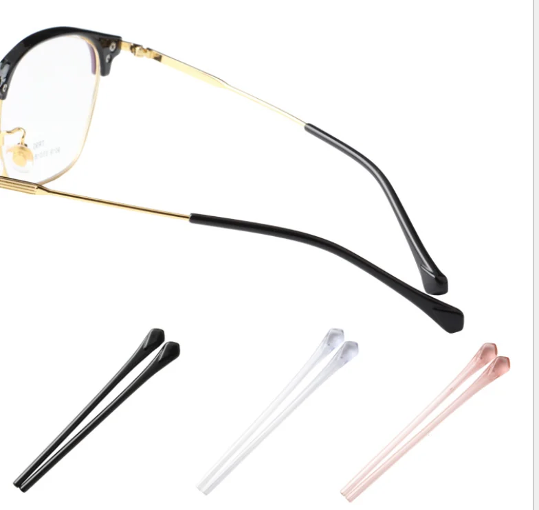 200pcs DT008 Anti Slip Acetate Eyeglasses Temple Tips Glasses Accessories For Optical Frame Temples Black Clear Pink