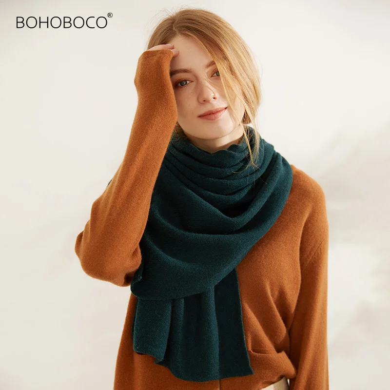 

Fashion thick knitted yak cashmere scarf warm blue custom knitted scarf