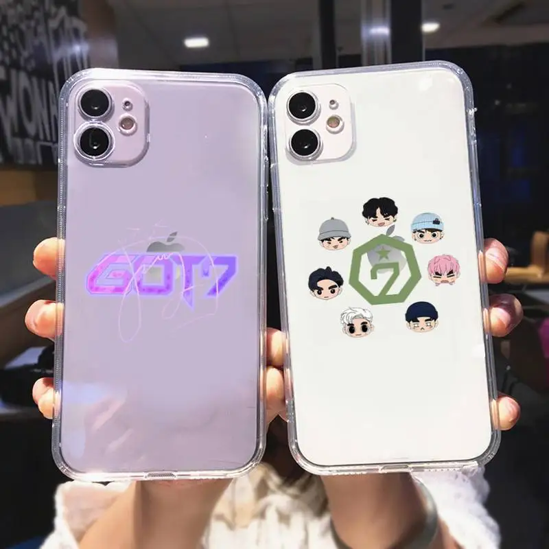 

Чехол для телефона Boy Group Kpop GOT7 для iPhone 11 12 Mini 13 Pro XS Max X 8 7 6s Plus 5 SE XR, прозрачный чехол