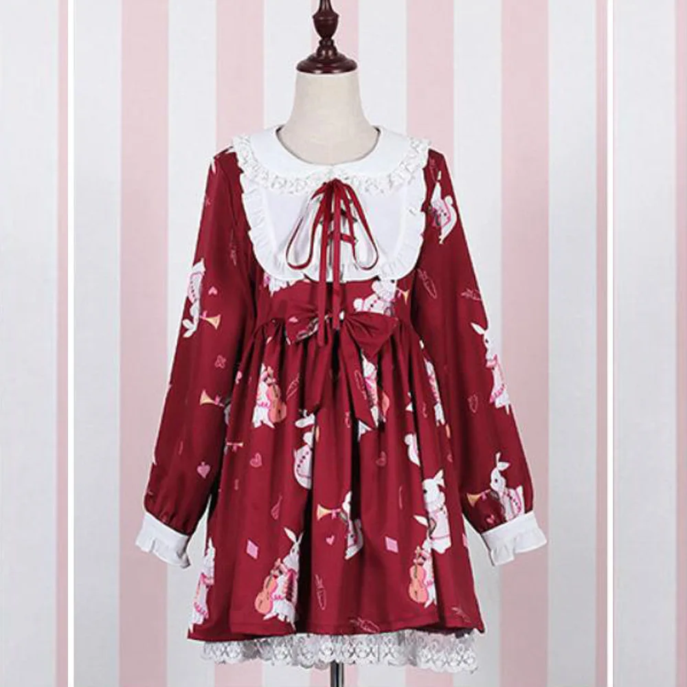 

Summer Dresses Women 2020 Long Sleeve Sweet Lolita Dress Cosplay Clothes Preppy Style Kawaii School Girls Lolita Party Dress