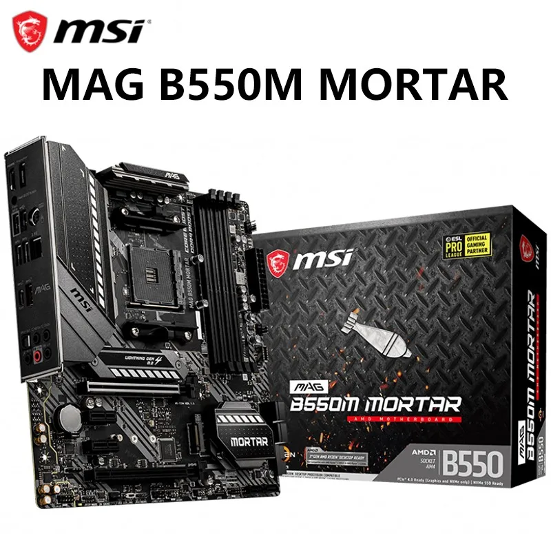 MSI MAG B550M MORTAR Motherbaord Micro-ATX AMD DDR4 M.2 SATA Support 3700X/3600X/3600 CPU | Motherboards