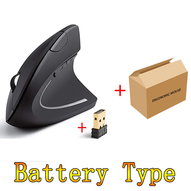2 USB перезаряжаемая беспроводная мышь 2,4 ГГц Вертикальная игровая мышь 800 1600 2400 dpi эргономичные компьютерные мыши для ПК ноутбука офиса - Цвет: 2