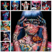 5d full square diamond painting embroidery cross stitch painted girl comics sexy lady beauty diy round drill drawing mosaic l187