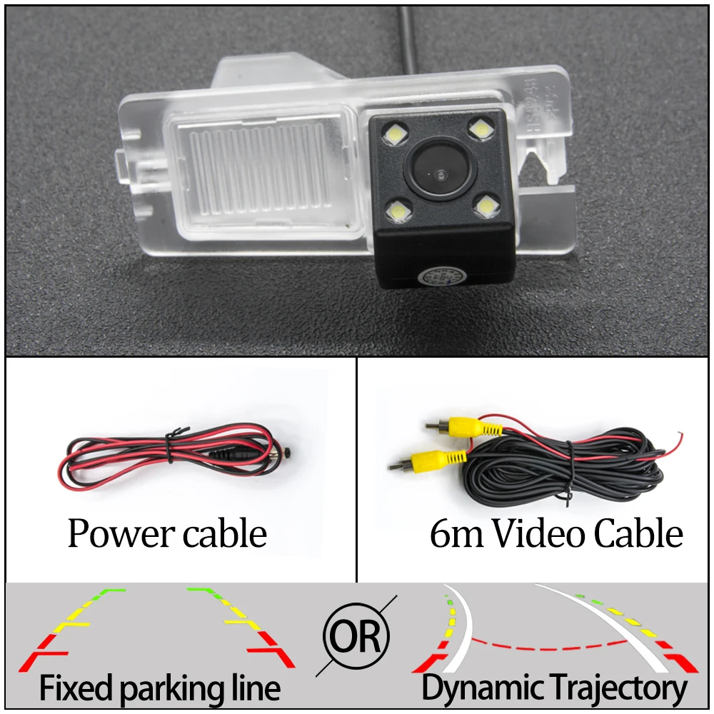 4LED Camera Only Фиксированная или динамическая траектория камера заднего вида для SsangYong Ssang Yong Rexton Kyron Korando Actyon Rodius автомобильные аксессуары для парковки - Название цвета: 4LED Camera Only
