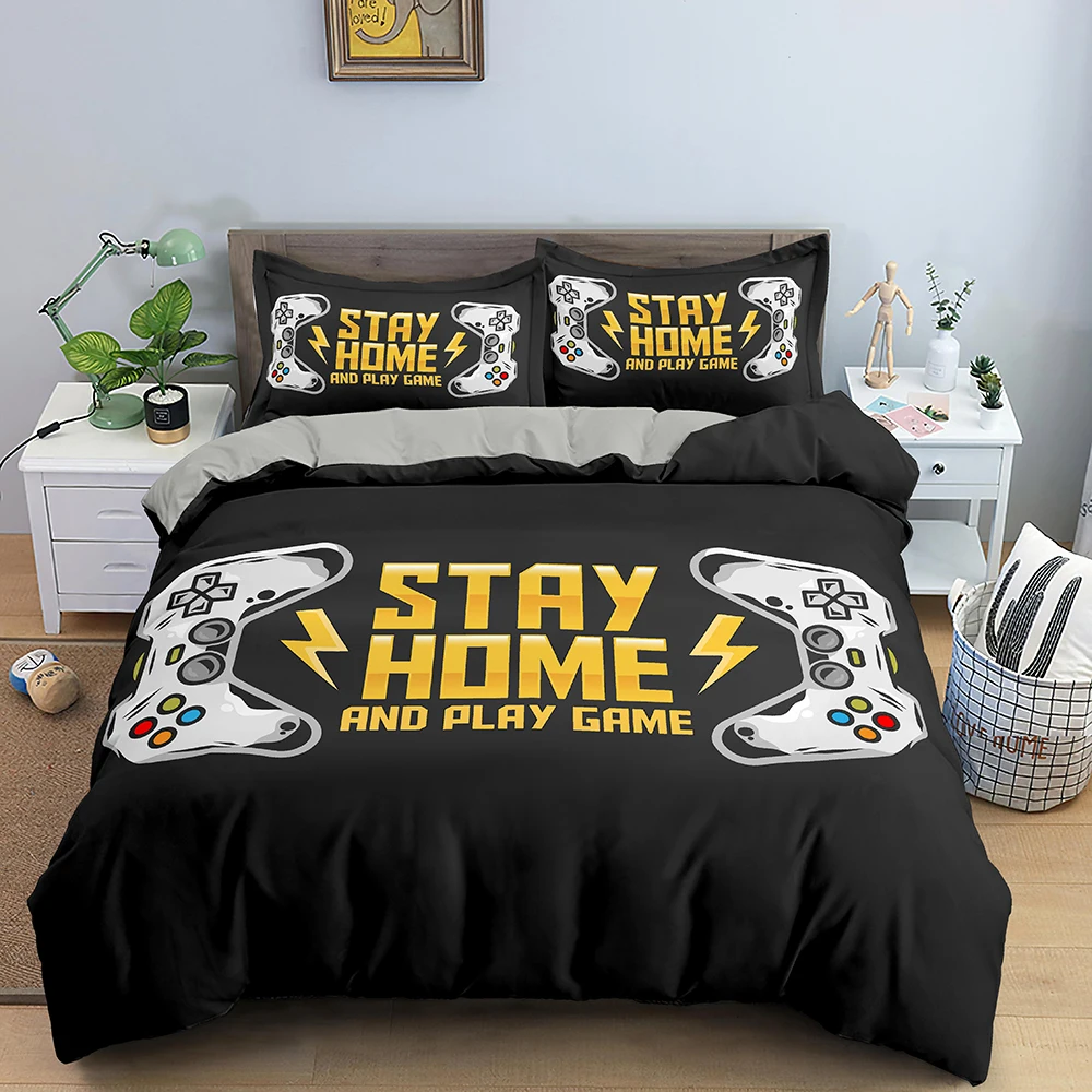 

Gamer Bedding Sets Cartoon Game Duvet Cover For Kids Boys Gift Bed Set Game Quilt Comforter Covers 2/3 Pcs King Queen Single