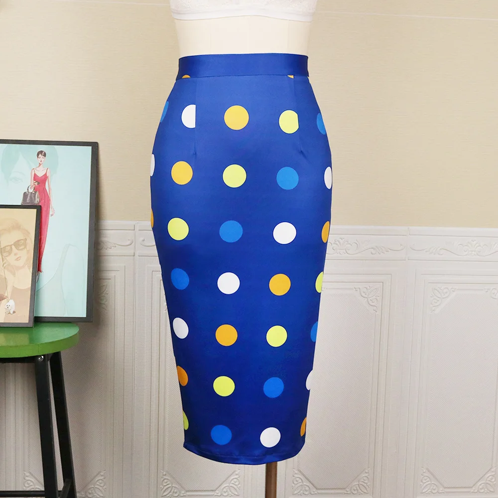 Модная элегантная женская облегающая пикантная юбка-карандаш VD2772 синяя с