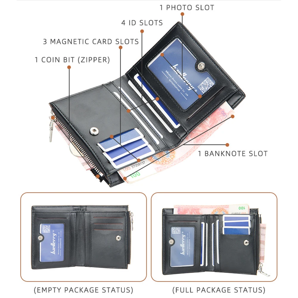 2021 High Quality Men's Wallet Fashion PU Leather Vertical Zipper Coin Purse Large Capacity Buckle Male Solid Color Card Holder | Багаж и