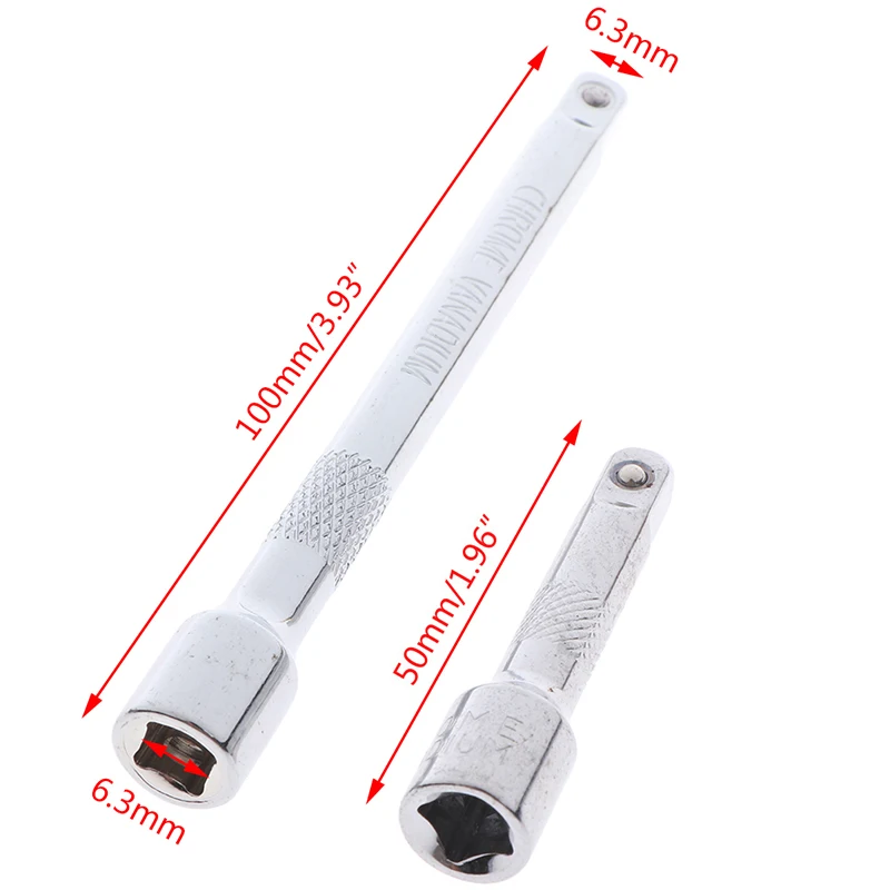 

Practical New 50mm 100mm Long Extension Bar 1/4 Drive Ratchet Socket Extender Socket Tool