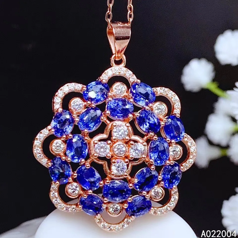 

KJJEAXCMY Fine Jewelry 925 Sterling Silver inlaid Natural sapphire Female Miss Woman new Pendant Necklace luxury Support test