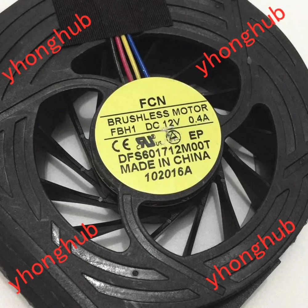 

FCN DFS601712M00T FBH1 DC 12V 0.40A 4-wire Server Cooling Fan