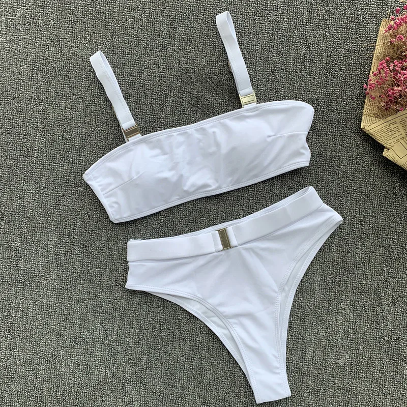 2019 высокая Талия бикини набор красный купальник женский купальный костюм с