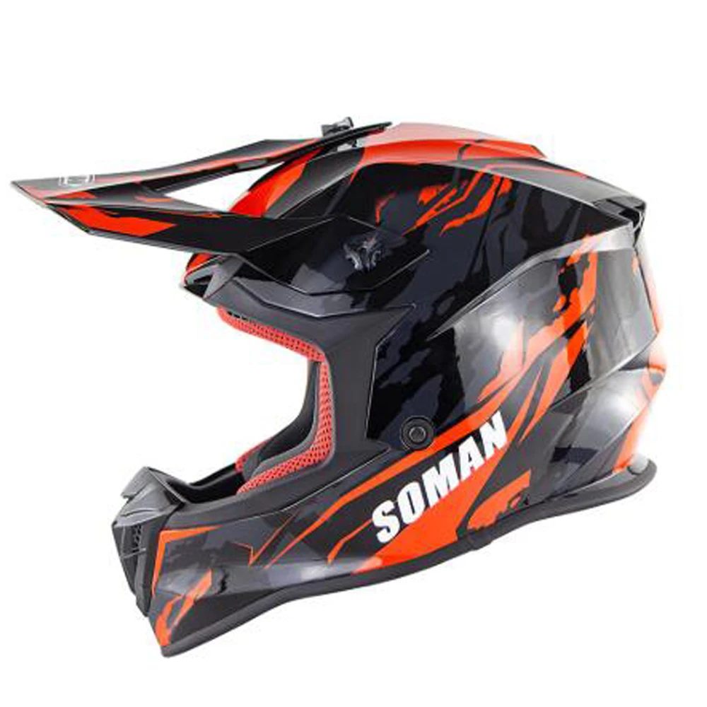 Шлем для мотокросса SOMAN мотоциклетный шлем с очками езды по бездорожью|Шлемы| |