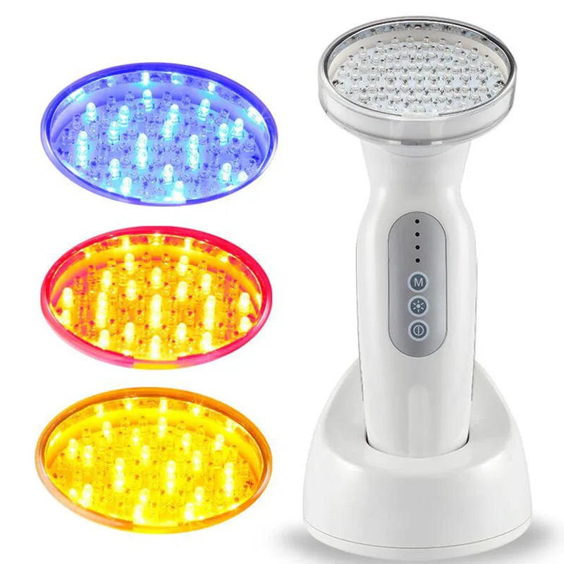 

Household Portable Beauty Instrument Led Photon Rejuvenation Instrument Acne Spot Whitening Red Yellow Blue Three-Color Light