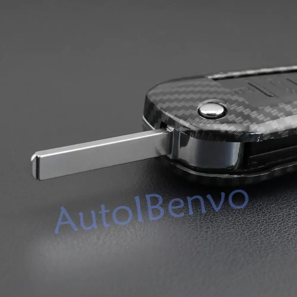 Автомобильный флип-ключ из углеродного волокна для peugeot 208 301 308 508 2008 3008 Citroen C3 Aircross C4 кактус C5 Aircross C-Elysee