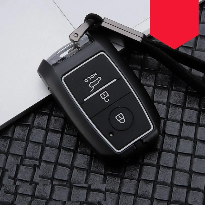 Cabon волоконный сплав чехол для автомобильного смарт-ключа Крышка для Kia KX3 KX5 K3S RIO Ceed Cerato Optima K5 Sportage Sorento автостайлинг - Название цвета: 3button black white
