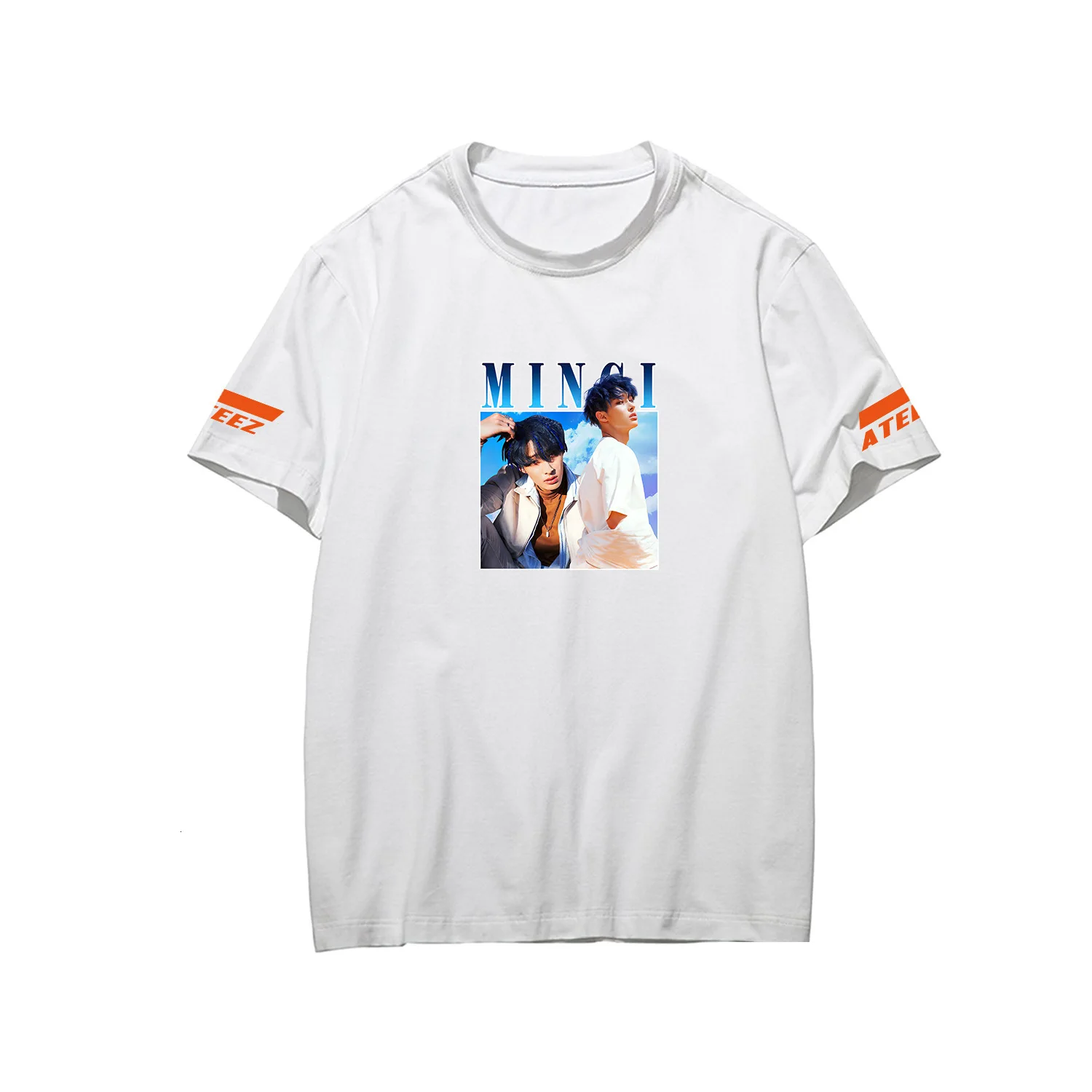 ATEEZ футболка Для женщин футболка Femme одежда товар стиль 4xl одежда короткий рукав Для женщин тройник - Цвет: white - a