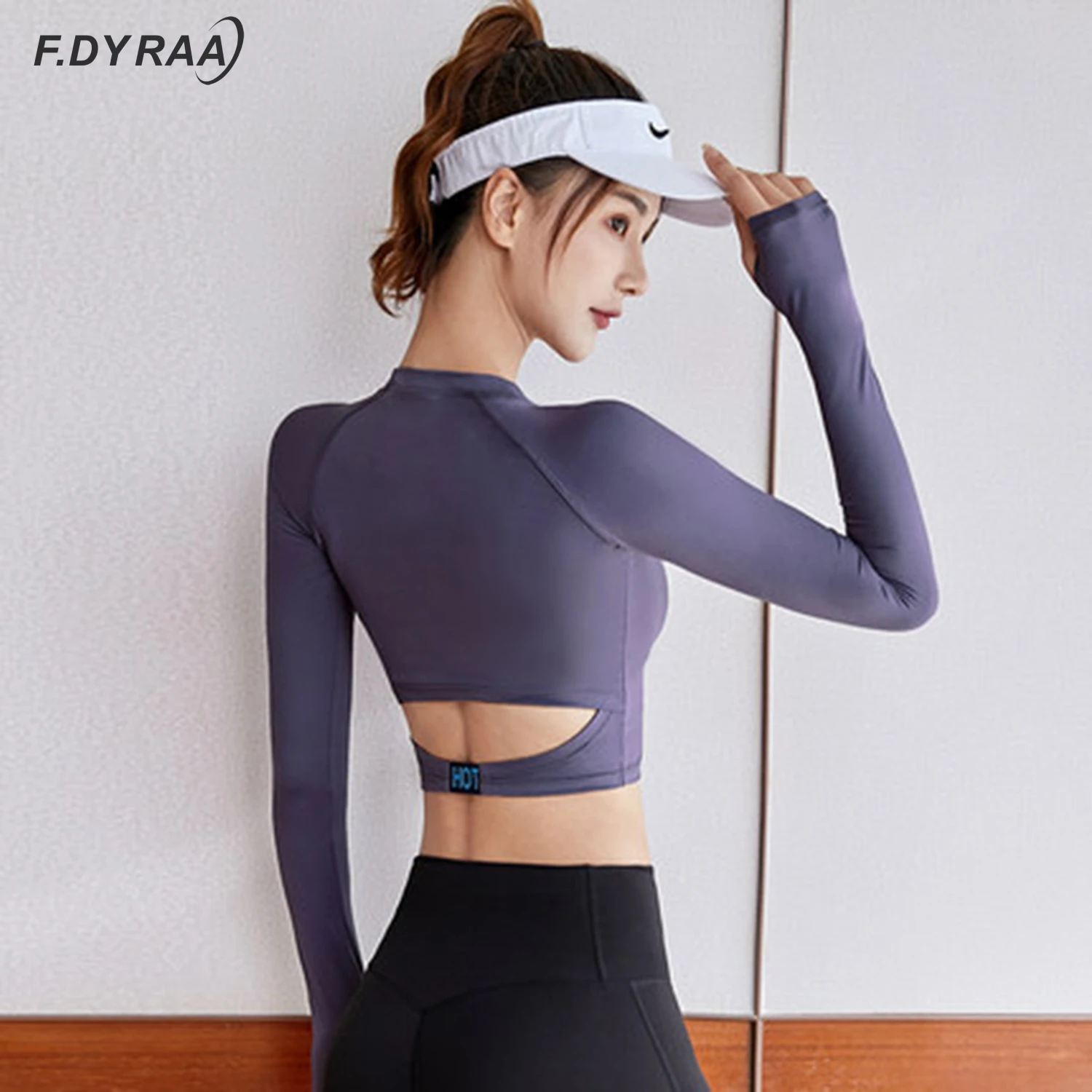 F.DYRAA женские укороченные топы для тренажерного зала и йоги сексуальные рубашки с