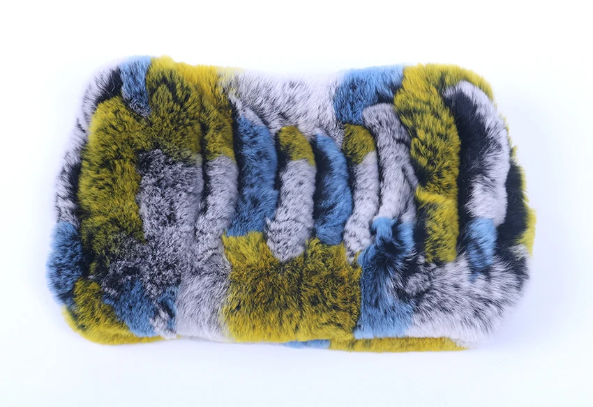 YCFUR для женщин повязка на голову зима осень Эластичный Настоящий мех кролика повязки на голову для девочек шейный шарф