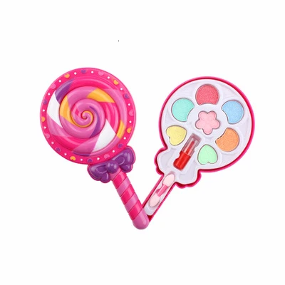 Lollipop Набор для макияжа для девочек, игрушки, моющиеся инструменты для макияжа для детей, имитация губной помады, тени для век, ролевые игры, набор косметики, игрушки, подарки - Цвет: Lollipop