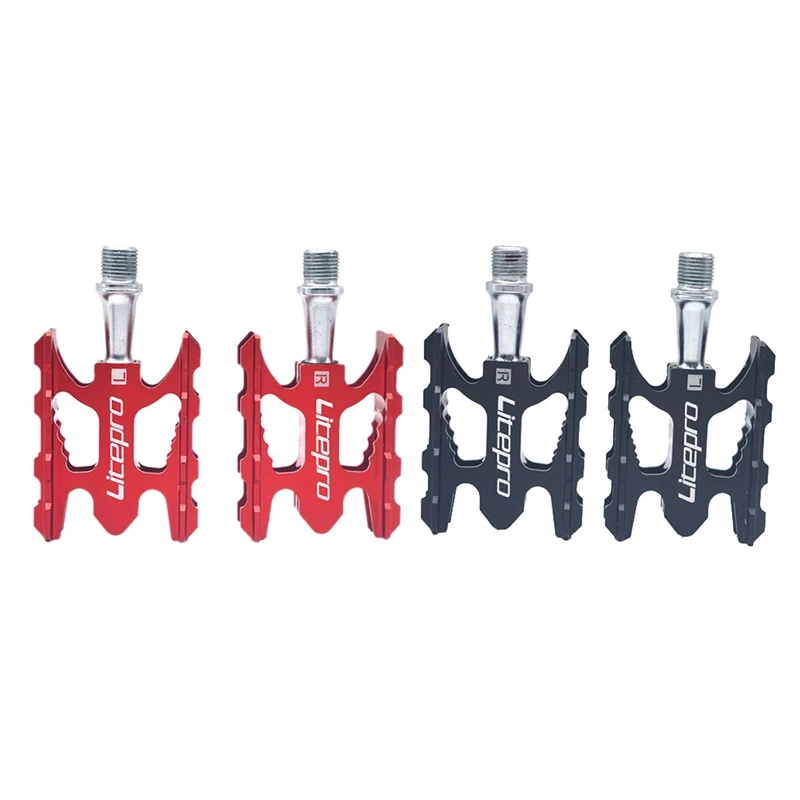 

Litepro 2 пары велосипедные педали из алюминиевого сплава Ультралегкая педаль подшипника K3 для складного велосипеда Brompton-красный и черный