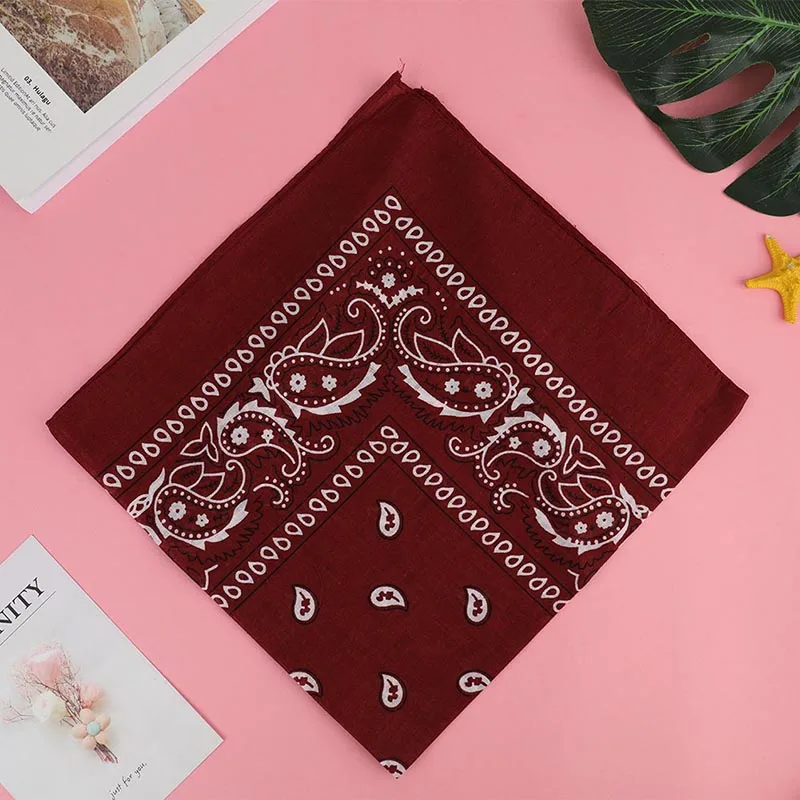 Outdoor Cool Activities Riding Collar Cute Women Print Bandana Scarf Square Head Scarf Female Motorcycle Headwear