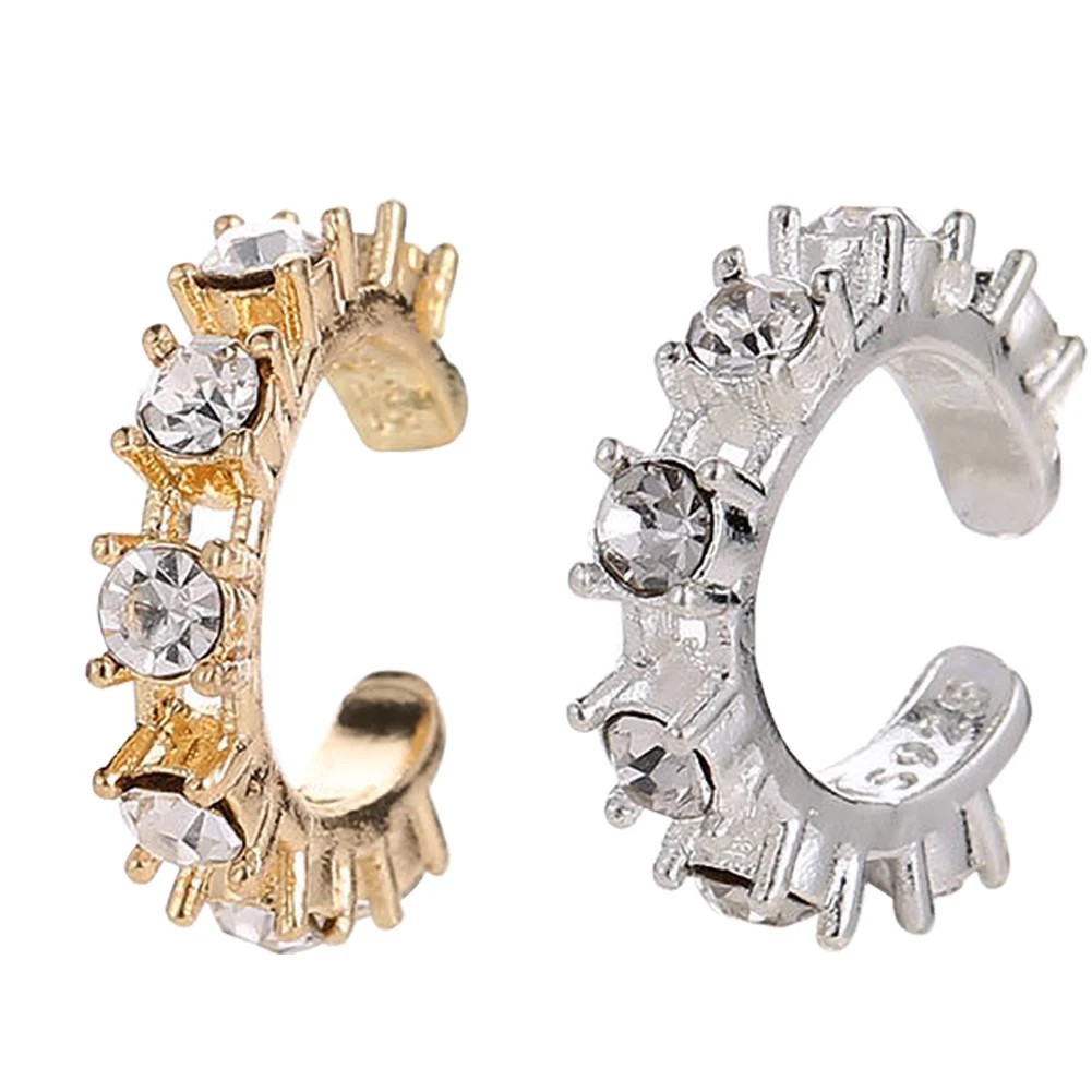 ЦИРКОНИЕВЫЕ u образные серебряные серьги без пирсинга золотые клипсы для ушей