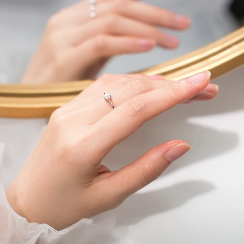 Модное простое Оригинальное элегантное кольцо из стерлингового серебра 925 пробы
