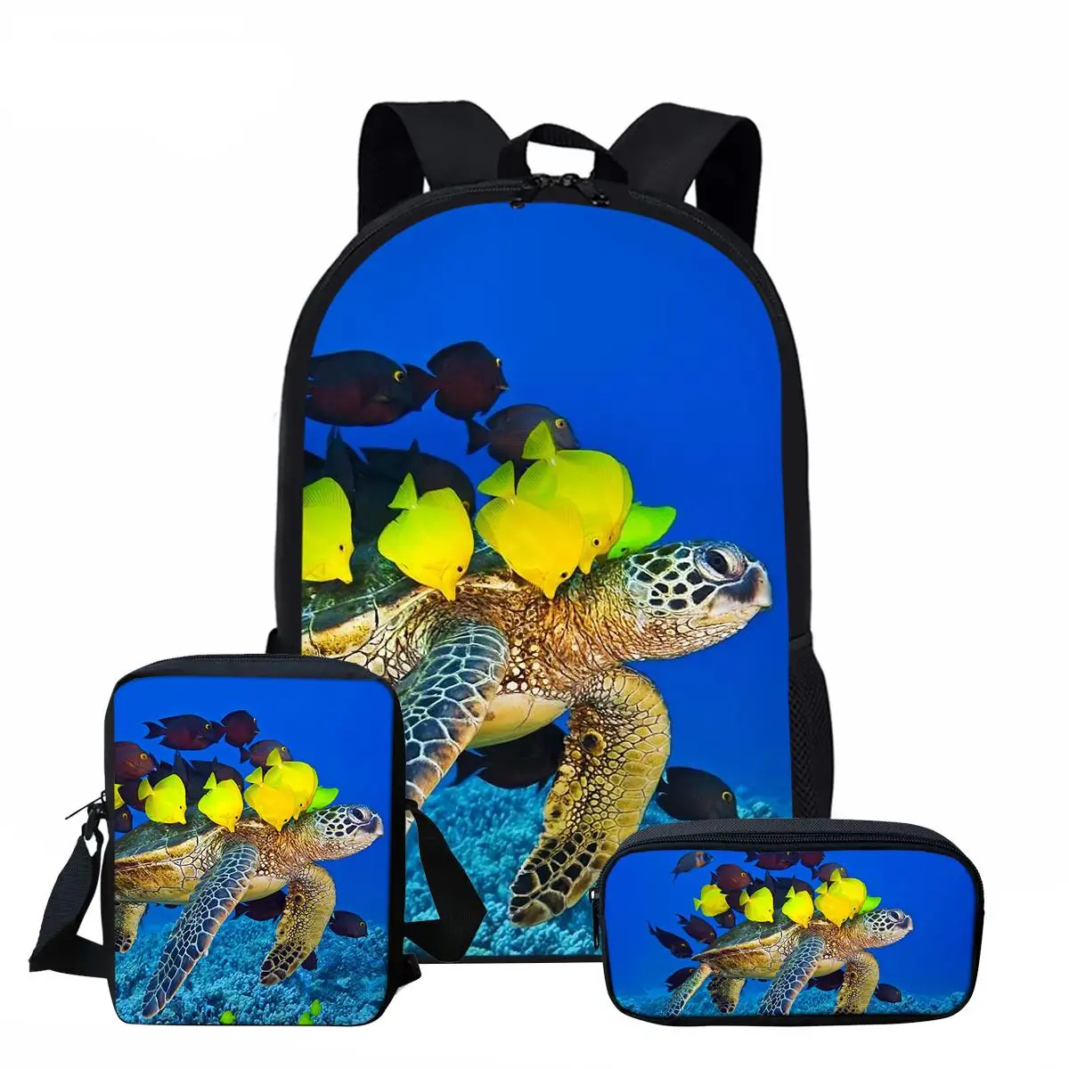 3 шт., детские рюкзаки и сумки для книг с принтом в виде морской черепахи