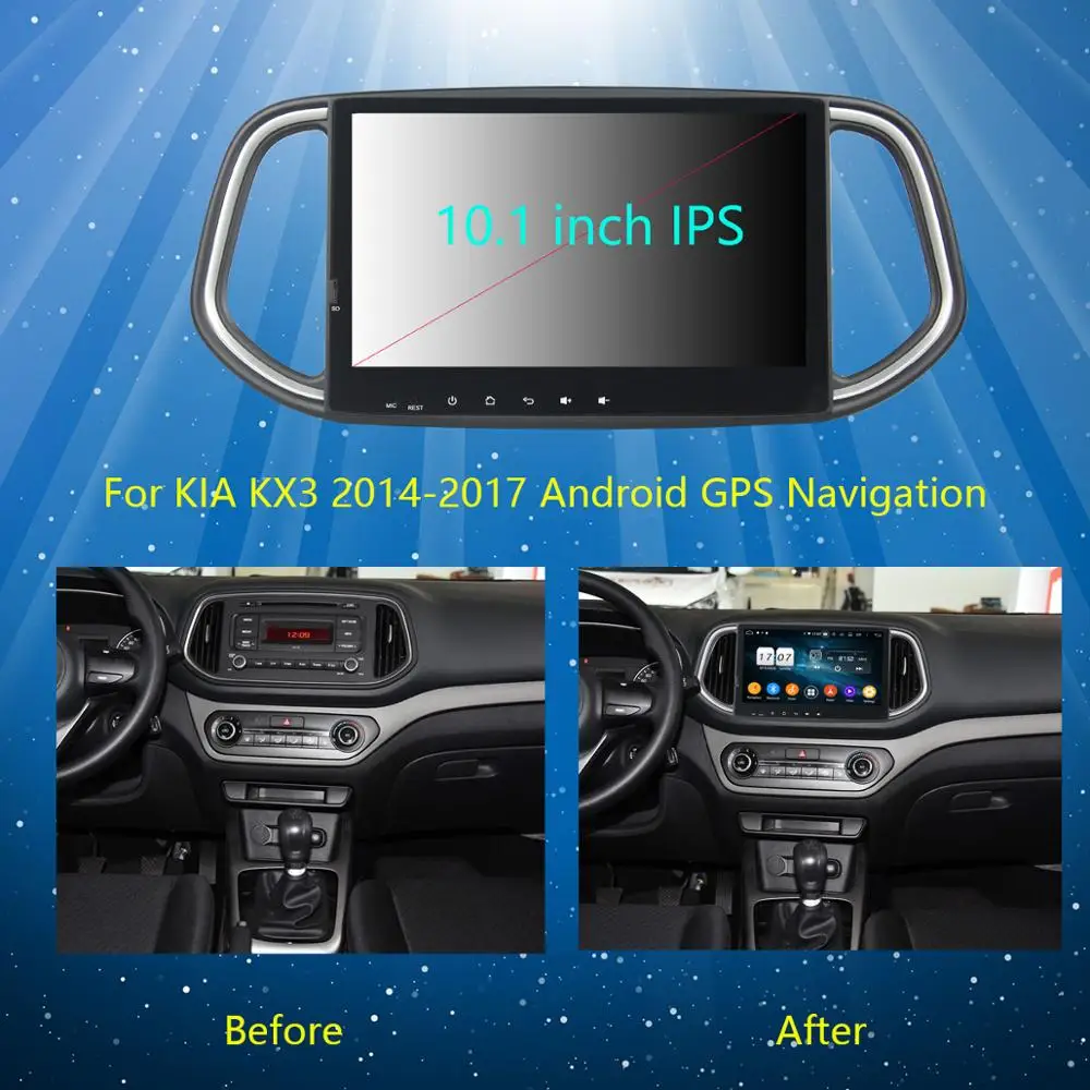 Автомагнитола 10 1 дюйма IPS 8 ядер 4 Гб ОЗУ + 64 ПЗУ Android 9 0 GPS для KIA KX3 2014 2017 DSP CarPlay Parrot BT