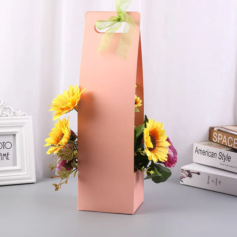 Новая коробка для упаковки цветов бумажные коробки с держателем рук подарочная