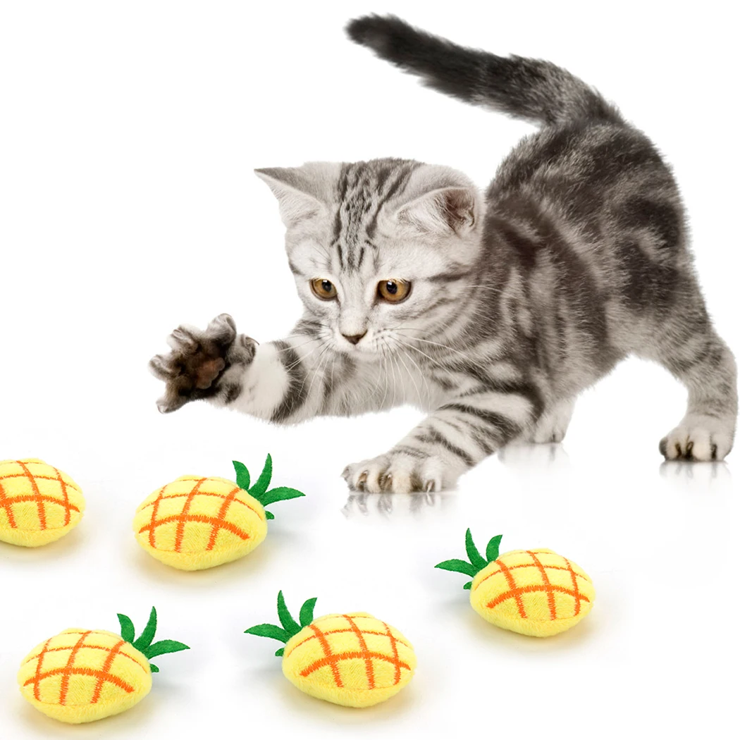 

2PCS New Product Catnip Toy Pineapple + Plush Simulation Fish Cat Mint Funny Interaction Cat Bite Cat Toy 20cm Long Cat Chew Toy