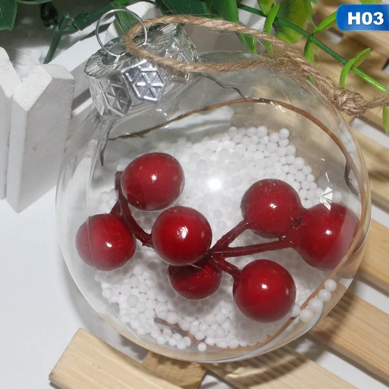 

8CM Christmas Tree Decorations Balls Transparent Open Gift Present Box Hanging Ornament Christmas Decorations for Home