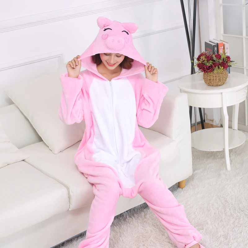 Женские комбинезоны кигуруми на молнии со Свинкой из мультфильма Женский