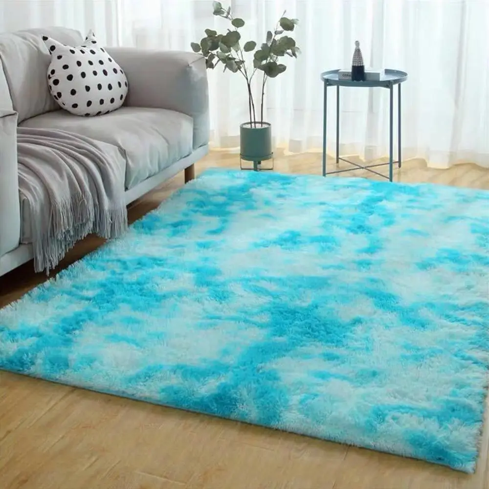 

40*60cm Non-slip Floor Mat Gray Carpet Tie Dyed Plush Room Carpet Absorbent Living Soft Bedroom Carpet Bedroom B2J0