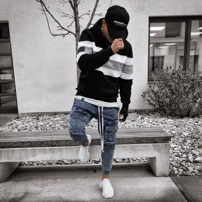 2021 Four Seasons New Trend Men's Stretch-Fit Jeans Business Casual Classic Style Fashion Denim Trousers Male Black Blue Pants