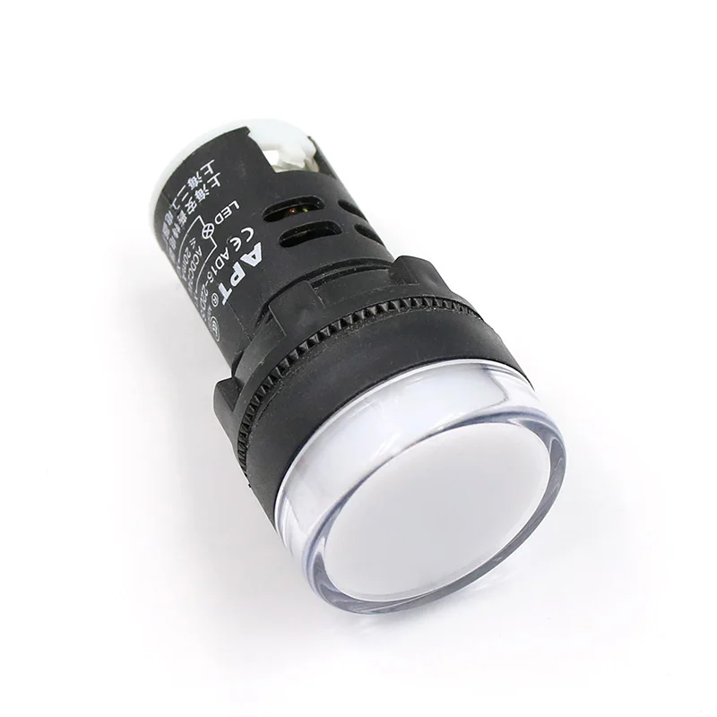 Индикаторная сигнальная лампа, водонепроницаемая светодиодная лампа дневного света, 22 мм, 12 В, 24 В, 110 В, 220 В, 380 В, красная, зеленая, желтая, синяя светодиодный белая, 20 мА