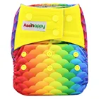 Детские тканевые подгузники AIO, подгузники из бамбукового угля, универсальные подгузники, Прошитые 3-слойные микрофлисовые подгузники внутри, многоразовые подгузники, оптовая продажа