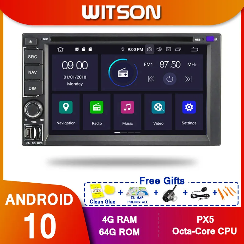 WITSON! Android 10 0 Octa core PX5 автомобильный DVD плеер для универсального 2 Din 4 Гб RAM 64 ROM IPS GPS