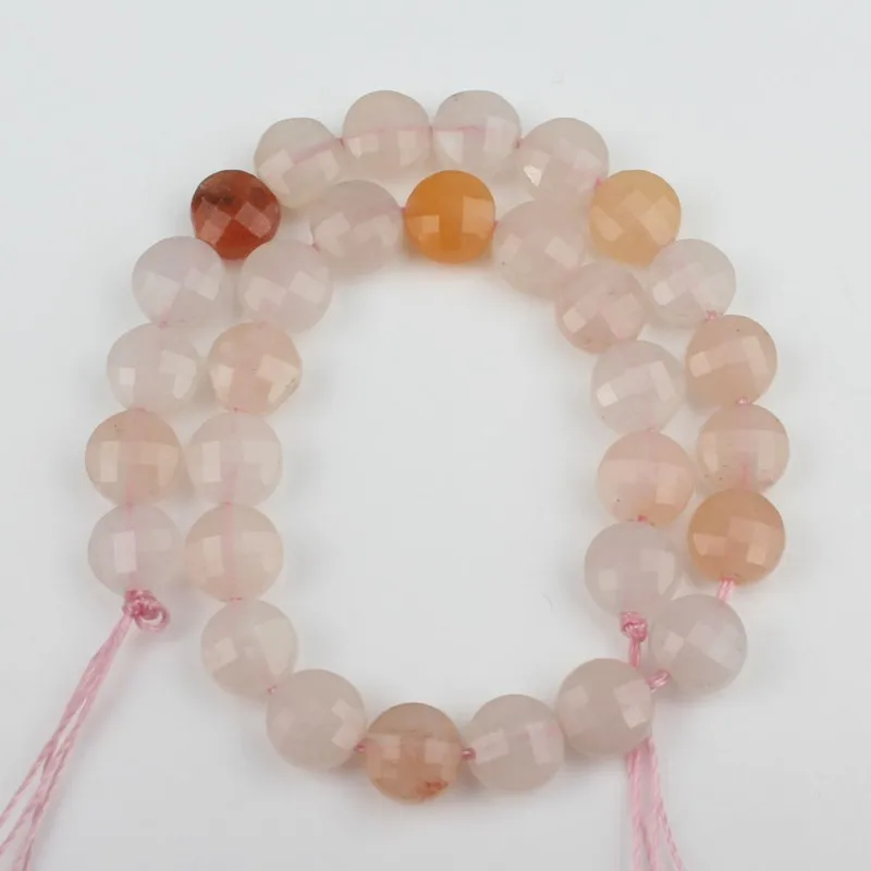 Pink Aventurine Граненые натуральный тёмно-красный агат, халцедон Аквамарин плоский круглый камень бусины для самостоятельного изготовления ювелирных изделий браслет Цепочки и ожерелья 7,5 ''6x5 мм - Цвет: Pink Aventurine