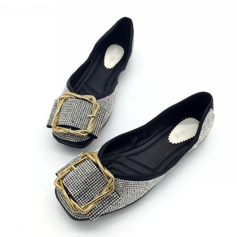 Женские балетки на плоской подошве Сезон весна-осень тонкие туфли без шнуровки с