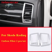 for skoda kodiaq 2017 2018 2019 left right air outlet cover interior mouldings car styling chrome trim car styling accessories