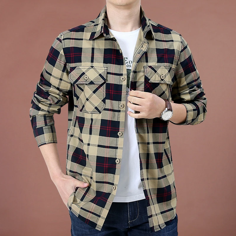 

business shirts casual mens printing shirts long-Sleeve Casual Poplin Shirt