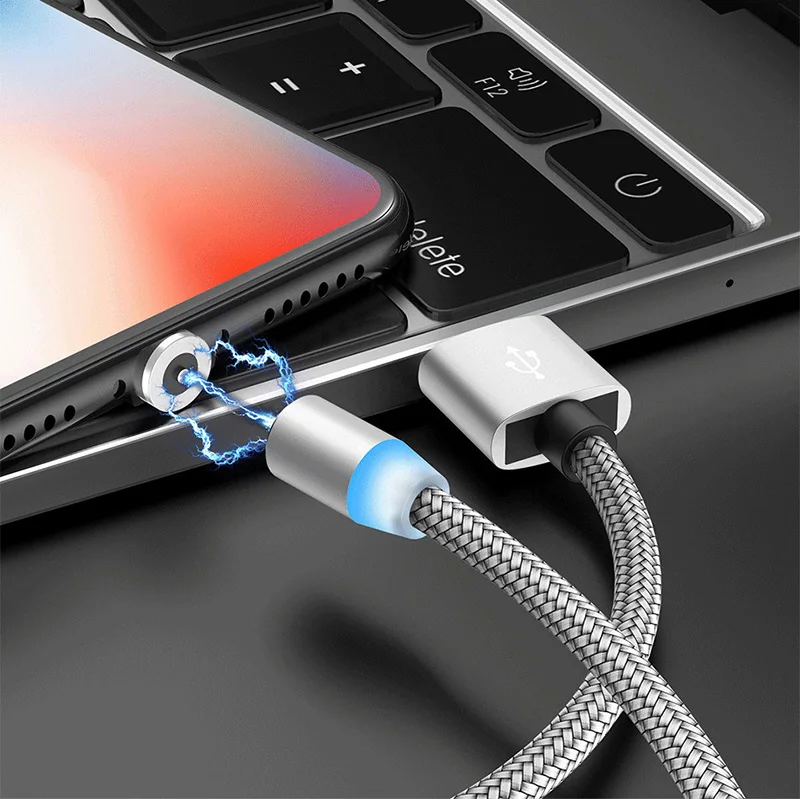 VAORLO 2 м светодиодный магнитный кабель Micro usb type C Быстрый Магнитный зарядный кабель для iPhone X 7 8 XS Max XR huawei samsung xiaomi LG
