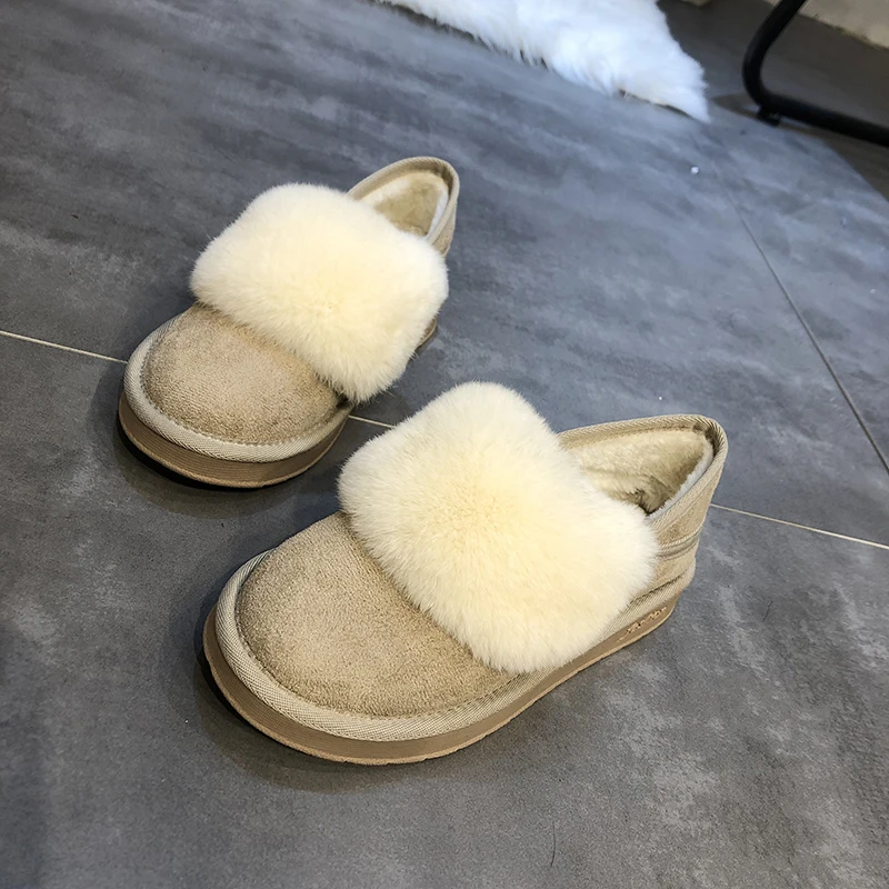 

Winter Shoes Ankle Boots for Womens Platform Female Fur Boots Non-Slip Fashion Female Shoes Women Boots Furry Snow Boots U11-24