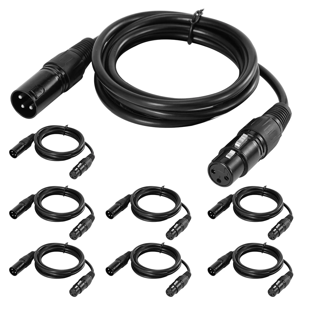 Ammoon 1M/2M 4/8 шт. кабель XLR DMX сценический светильник 3-Pin зарядный с разъемом папа