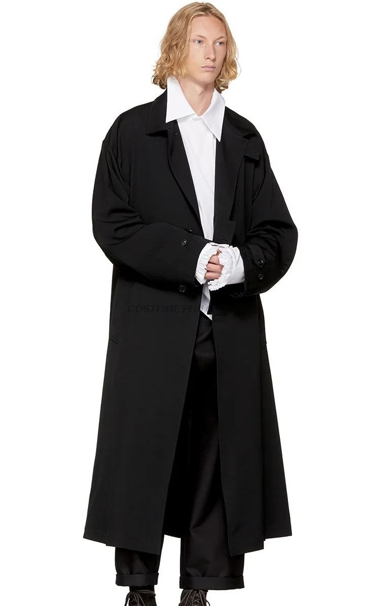 Мужская однобортная ветровка средней длины свободного кроя осень и зима | одежда