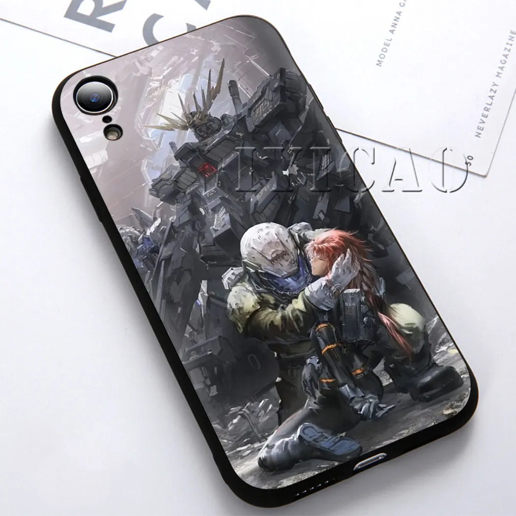 IYICAO Гандам мультфильм мягкий силиконовый для iPhone 5 5S SE 10 X XS XR Max 6 6s 7 8 Plus 11 pro max чехол