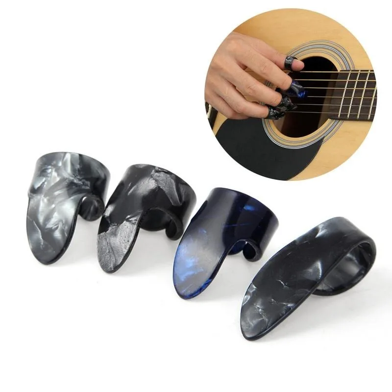 3 finger 1 daumen akustische nagel gitarre pick celluloid vermittler thumbpick plektren mantel für akustische elektrische bass guitarra free gl