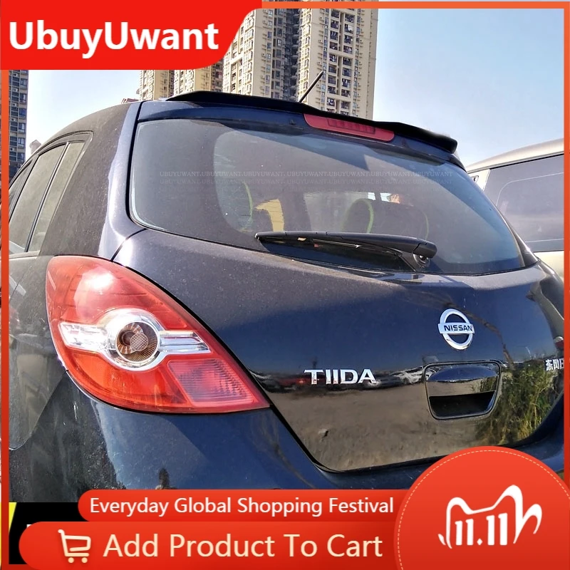 Задний спойлер на крышу для Nissan Tiida 2007-2011 хэтчбека из АБС-пластика